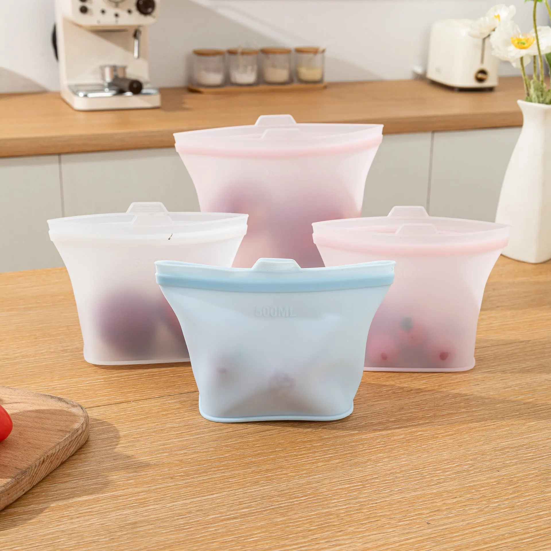 3-Pack Reusable Silicone Food Storage Bags – Eco-Friendly, Leak-Proof, & Built to Last