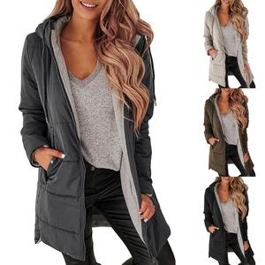 FMEYOA Womens Warm Puffer Down Jacket Hooded Winter Casual Lightweight Mid Quilted Coat with Pockets
