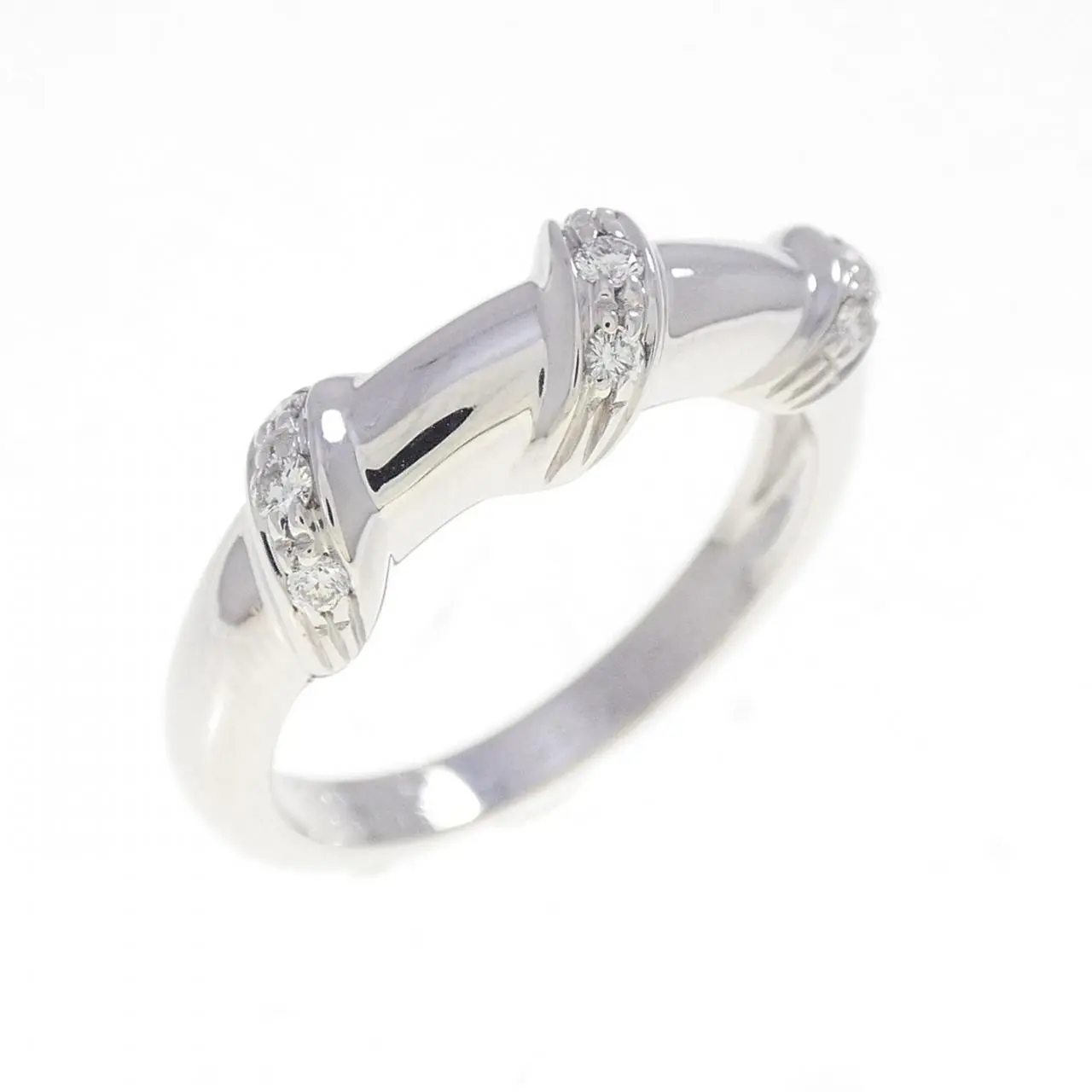 Chaumet 750 White Gold Diamond Ring Size 11