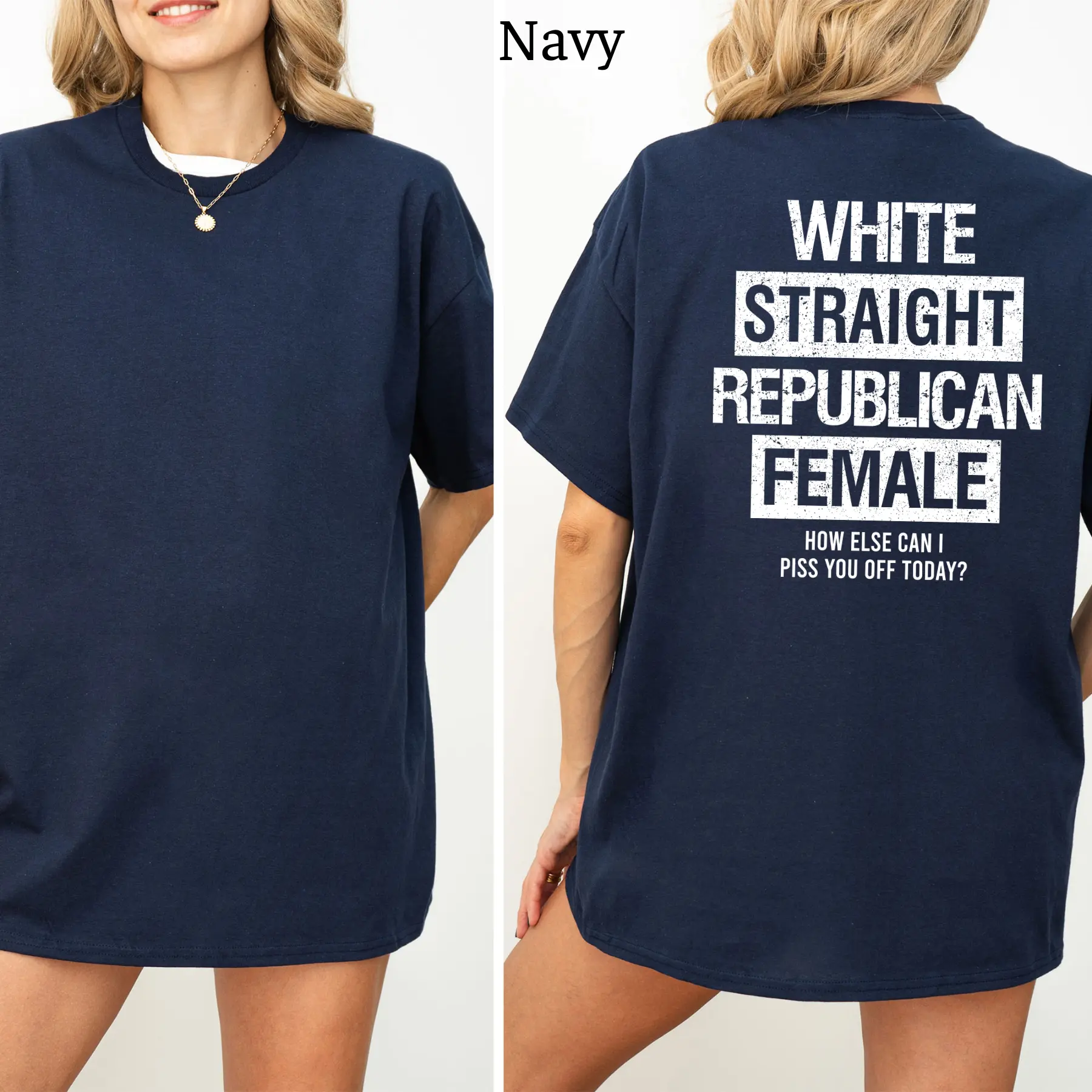 White Straight Republican Female T-Shirt, Republican Shirts Funny, Conservative Political Graphics Tee, Political Graphics Shirt, Women's Gifts, Casual Womenswear