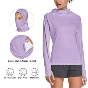 baleaf 2025 Women's Sun Protection Hoodie Face Mask UPF 50+ Long Sleeve Thumbholes UV SPF T-Shirts  Neck Gaiter Fishing Hiking Lightweight Rash Guards