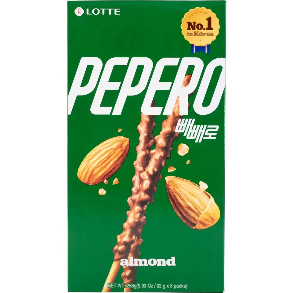 Lotte Pepero Big Pack Collection 8 packs – Korean Chocolate Biscuit Stick Snacks 8.47oz to 9.03oz
