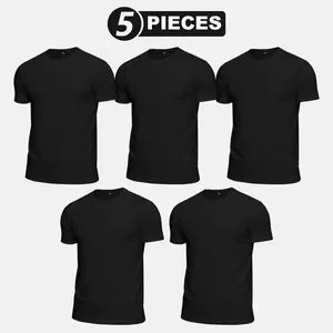 5 Pack Plus Size Dry Fit T Shirts for Men, Moisture Wicking Athletic Shirts, Lightweight Breathable Black Casual Tees, Active Tops for Workout Fitness Running Tshirt Crewneck Shortsleeve