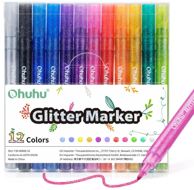 12 Ohuhu Glitter Metallic Marker Pens by Ohuhu Art