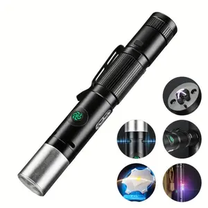 Pocket-sized rechargeable EDC multi-functional flashlight: 500 lumens mini keychain flashlight with window