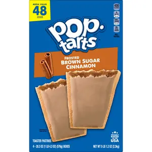 Pop-Tarts Frosted Brown Sugar Cinnamon Toaster Pastries, Shelf-Stable, Ready-to-Eat, Instant, 48 Count Box