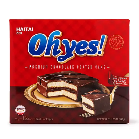 Haitai Oh Yes! Premium Chocolate Coated Cake 12pcs 336 g