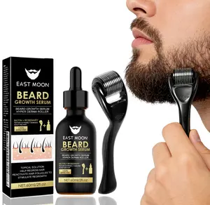 Beard Care Kit - 60ml Biotin Serum & Derma Roller Set, Infused with Rosemary Extract, Delivers Gentle Nourishment to Beard Follicles, Supports Beard’s Natural Condition, Ideal for Daily Men’s Grooming Routine.