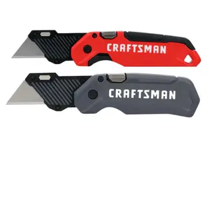 3/4 in 2 blade folding utility knife with on tool blade storage