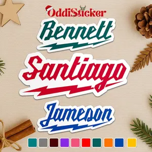 Custom Name Sticker, Personalized Blue Collar Lineman Engineer Name Sticker, Waterproof Die-Cut Vinyl for Hard Hat Laptop Water Bottle