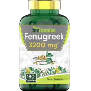 tnvitamins Fenugreek Capsules: 3200 mg - 180 Capsules | Fenugreek Supplement for Men & Women | Fenugreek Seed Powder Extract | Non-GMO | Made in The USA!
