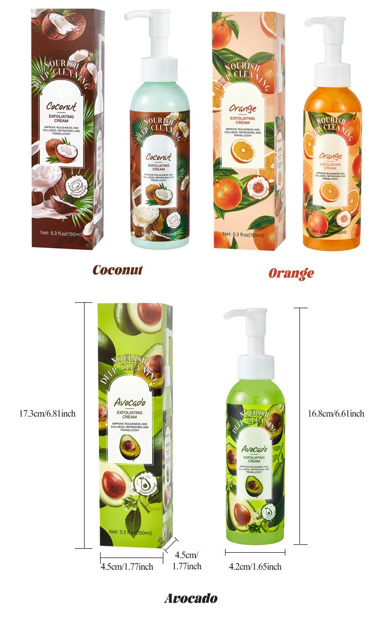 GlowSkin Fruit-Lover's Exfoliator - 5 Yummy Scents Watermelon Peach Coconut Avocado Orange Alcohol Free Smooth Skin Body Care Exfoliant GlowSkin Fruit-Lover's Exfoliator - 5 Yummy Scents Watermelon Peach Coconut Avocado Orange Alcohol Free Smooth Skin Body Care Exfoliant