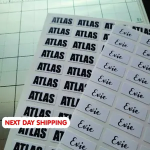 LONG NAME LABELS -  Waterproof Name Stickers Daycare Labels - School stickers - Kids Labels -Dishwasher Safe -  Personalized Labels -