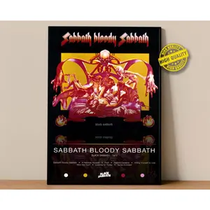 Black Sabbath Poster | Sabbath Bloody Sabbath Poster | Album Poster Prints | Wall Decor Posters | Album Cover | Metal Music Poster