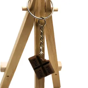 Miniature Realistic Chocolate Keychain with Keyring Durable Resin Material Perfect Gift for Chocolate Lovers Unique Holiday Accessory