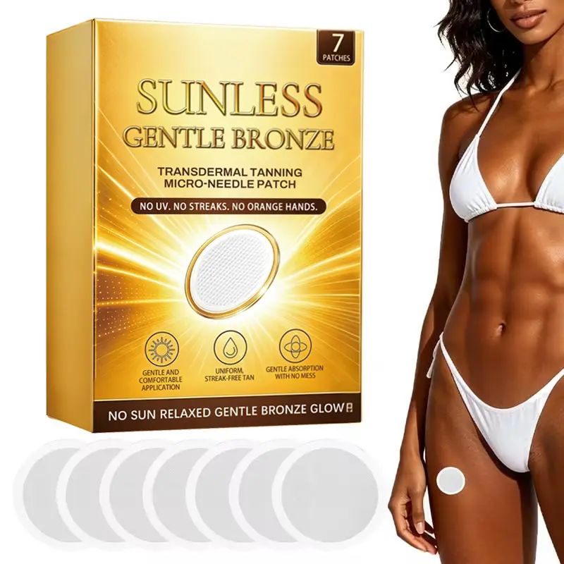 UV-Free Skin Tanning Patches,  7 Count, Micro-Needle Self-Tanning Patches for Even Natural Glow,Even Sun-Free Glow, Suitable for All Skin Types,Summer tanning