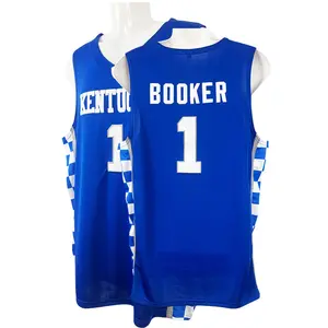 Men's Retro Vintage Booker #1 Basketball Jersey Sewing embroidery Outdoor sportswear Stitched White Blue Cheap and High Quality 100% Polyester Mesh Breathable Quick Dry Handmade Soft Fabric training suit S-XXL
