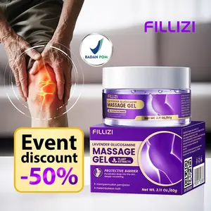 【A】FILLIZI Lavender Glucosamine Massage Gel 60g/2.11 oz | With Glucosamine, Lavender Extract, Plant Extracts | Ideal For Joint, Muscle, Back, Knee, Foot & Skin Comfort | Portable, Travel-Friendly