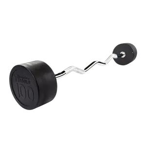 100 lb. Fixed Weight Ez-Curl Barbells for Home Gym Fitness