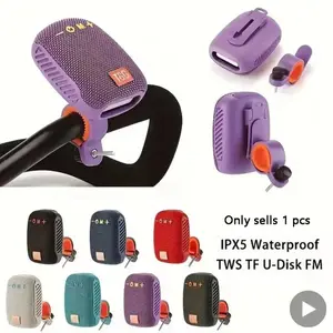 Wireless Portable Bluetooth Speaker, FM Radio Waterproof TWS Subwoofer, Mini Outdoor Loudspeaker Bass Sound Box for Bicycle Cycling, Weatherproof Music Speaker