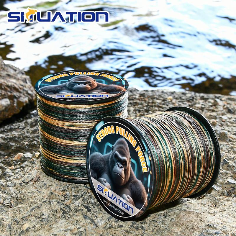 SIIUATIONA 500M-546yds 4X braided PE fishing line, featuring high-visibility color coding, exceptional tensile strength, and durability, ideal for lure fishing and both freshwater and saltwater fishing