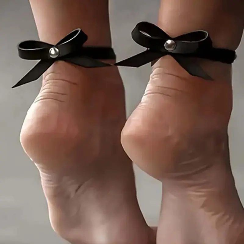 Women's Punk Style Bow Decor PU Leather Low Cut Anklets, Fashionable Jewelry for Party, Daily Clothing Decor, Trendy All-match & Exquisite Jewelry for Birthday Gift, Trendy Fashionable Accessories