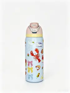 Owala 32oz Insulated Stainless Steel Water Bottle - Cute Brunch Picnic Print, Leak-Proof Drinkware Flask, Travel Cup Tumbler Coffee Mug, Keeps Drinks Cold 24H, Flasks Drinkware Flasks Bottled Bottled Portable