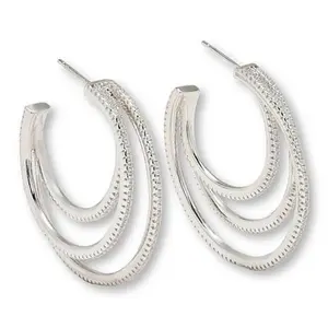 Radiance by Absolute™ 2.70ctw Triple Illusion C-Hoop Earrings