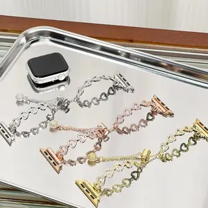 Rhinestone Decor Watch Band, Smart Watch Band for Women, Smart Watch Straps, Fashionable Watch Band for Apple Watch 38/40/41mm and 42/44/45/46/49mm Models, Wearable