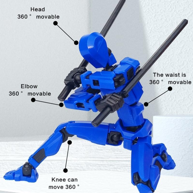 5-Piece Assembly DIY Dummy Titan T-13 Action Figure Multi-Jointed Movable, Lucky Action Figures, Multi-Articulated Action Figures, Desktop Decorations, Creative Gifts Craft Figurine Toy Set