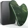 Gua Sha Facial Tools, Natural Jade Stone Guasha Tool for Face Acupuncture Therapy Trigger Point Treatment, Gua Sha Scraping Massage Tool (Green)