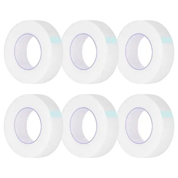 6 Rolls Adhesive Eyelash Tape, Breathable PE Lash Tape,Eyelash Extension Supplies - 9 m/10 Yard Each Roll (Transparent)