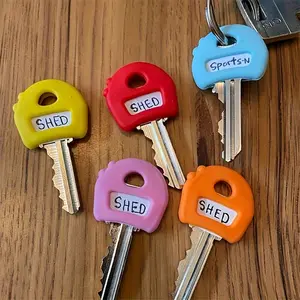 HomeDailyEss (8 keychains + 8 cards) Label keychains, compatible with most keys, men's home and office storage tools