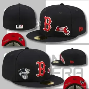 New Era Boston Red Sox Black Cap - 59FIFTY Fitted MLB Baseball Hat Streetwear Trend