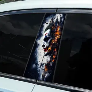 2 Piece Clown Side Face Creative Pattern Car Sticker - B-pillar Protector, Self-Adhesive Glossy Plastic Sticker for Windows, Walls - Easy to Apply, Durable Exterior Accessories, Vehicle Styling Design, Sticker For Cars | Auto Accessories