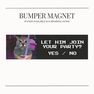 BUMPER MAGNET Medieval Fantasy Cat Bumper Magnet/Sticker - Funny Meme Video Game Dark Fantasy Car Magnet, Gift for Fantasy Lovers, Game Enthusiasts, Cat Lovers