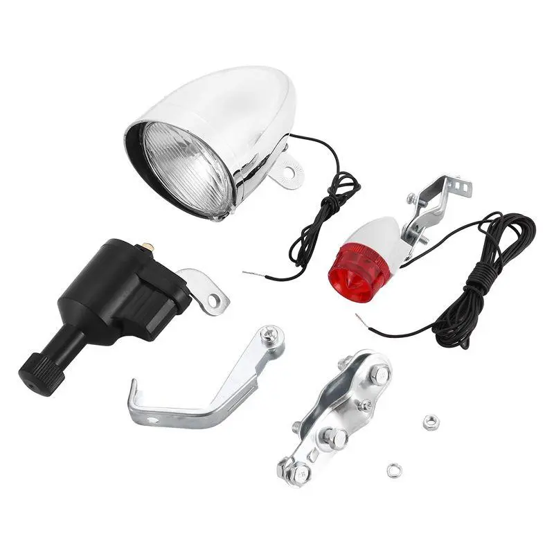 Bicycle/Motorcycle Light, Friction Dynamo Generator Head & Tail Light, 6V 3W — Bike Accessories