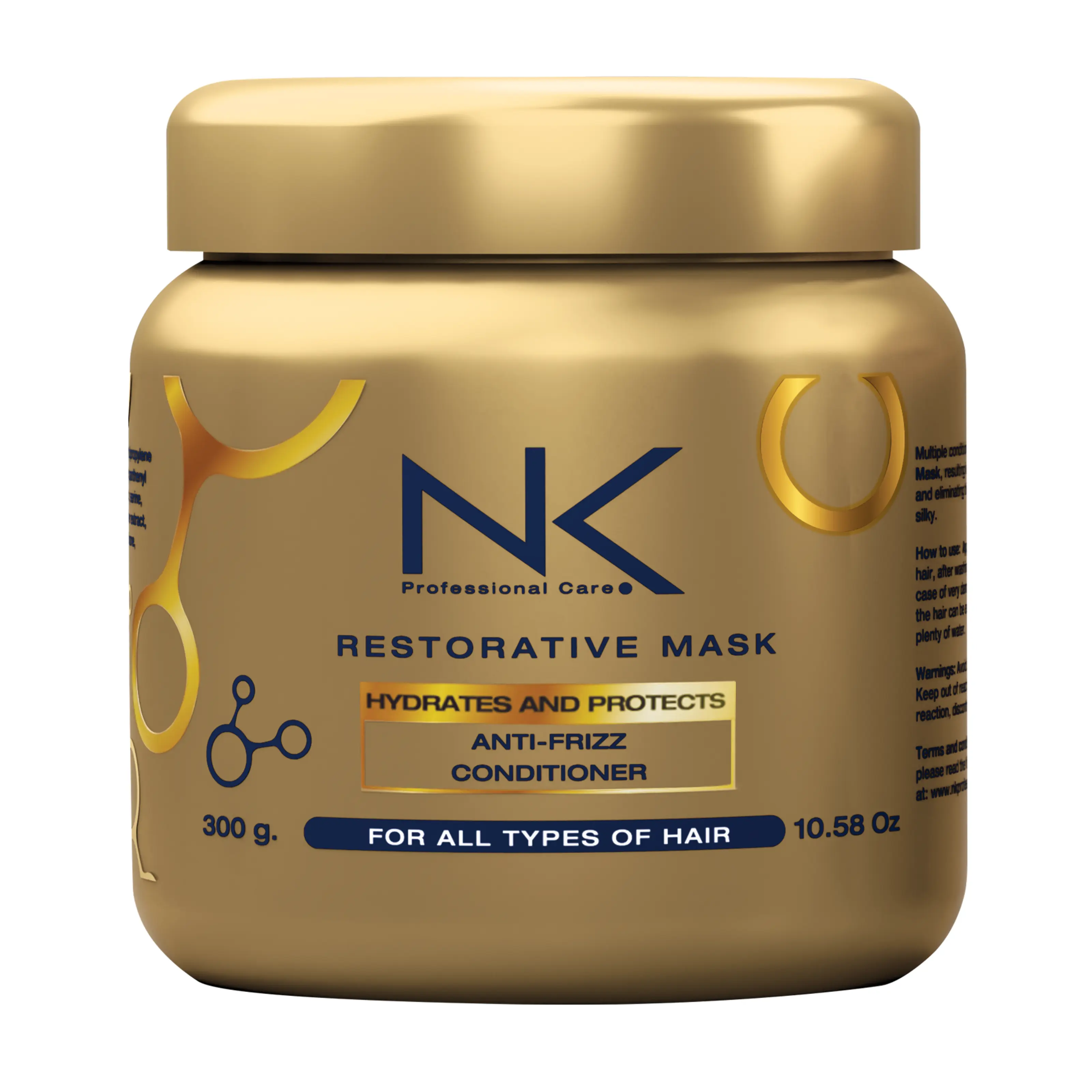 NK Professional Care – Restorative Mask – Hydration and Protection – Anti-Frizz and Conditioner with Niacinamide, Panthenol, Vitamin C and Biotin. (300gr) hair care