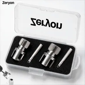 1/2'' 3/4'' PVC Pipe Thread Cutting Tool Integrated Internal & External Pipe Threading Tool Upgrade Pipe Thread Cutting Tool for Plumbing DIY Repairs fathersdaygiftideas
