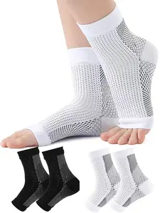 INNENS 2 Pairs Foot & Ankle Brace Socks, Plantar Fasciitis Relief Compression Socks, Arch Support for Women & Men, Ankle Compression Sleeve