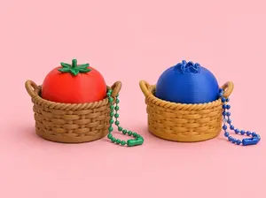 Mini Market Basket Clicker Keychain