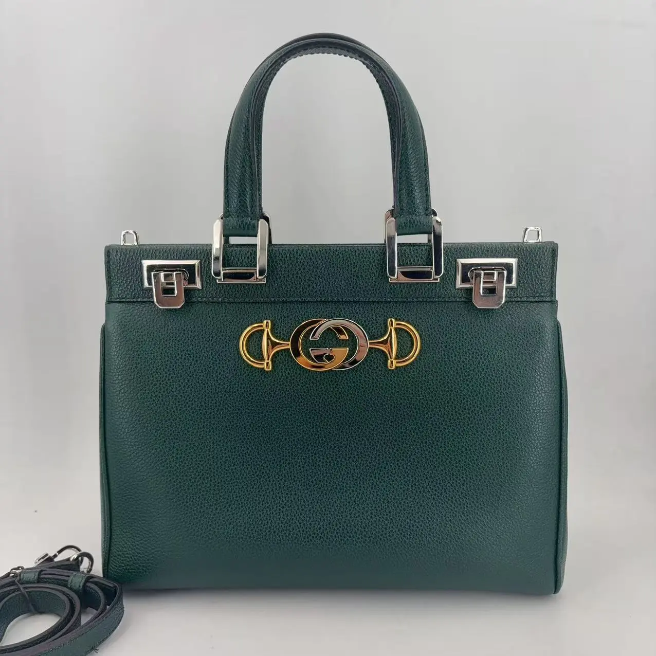 Pre-owned GUCCI Leather Shoulder Bags Horsebit Top Handle Bag