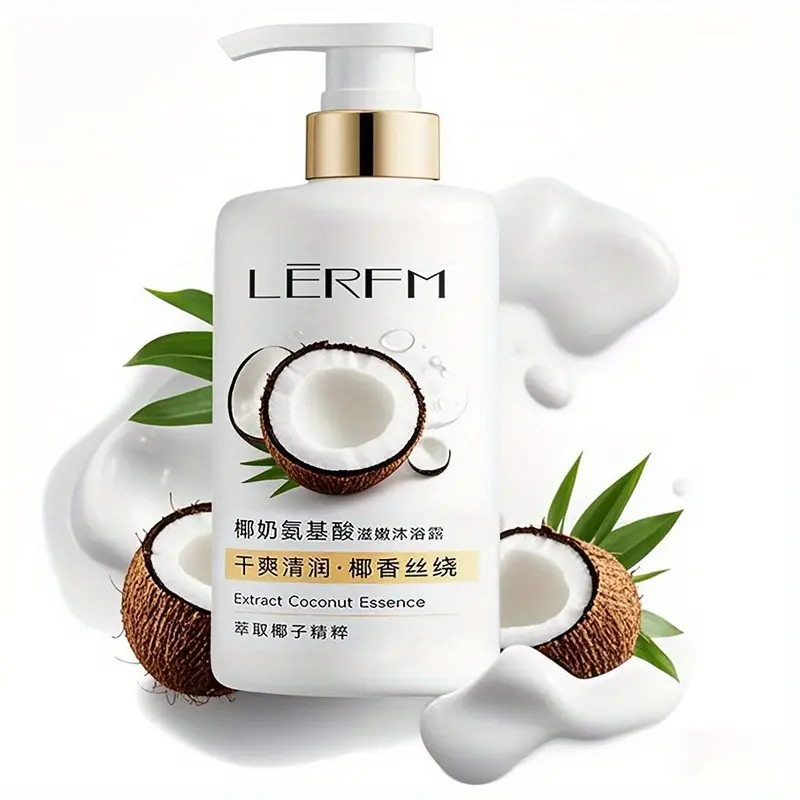 Coconut Milk Amino Acid Body Wash | Gentle Moisturizing Shower Gel | Nourishing Body Cleanser with Rich Foam