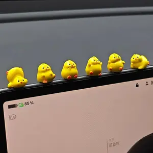Quirky Little Yellow Chicken Healing Car Interior Decoration Ornament Resin Car Accessories 2024 New Stress Relief Center Console