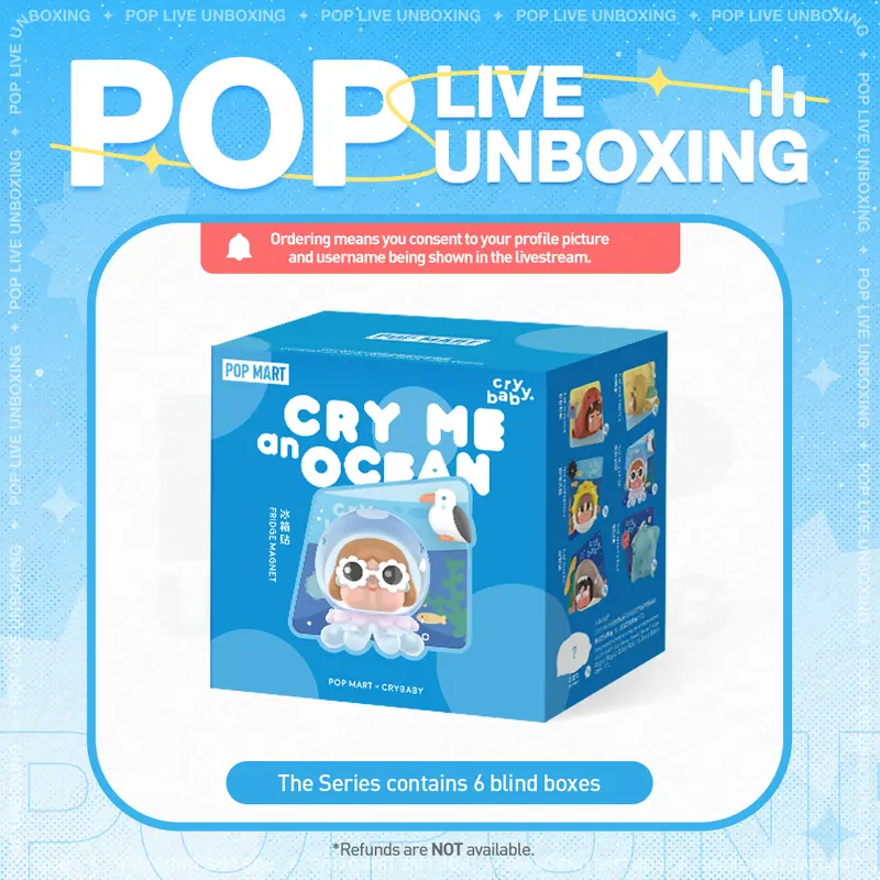 [POP NOW] POP MART CRYBABY Cry Me An Ocean Series Fridge Magnet Blind Box