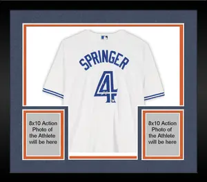 Framed George Springer Houston Astros Autographed White Nike Replica Jersey with "Horhay" Inscription - Fanatics Authentic Certified