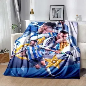 Football superstar L-Leo-Messi-i flannel adult and children's blanket sofa bed decoration blanket portable blanket gift It is an excellent gift for children, family and friends