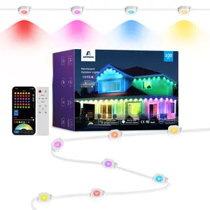 Appeck Smart Permanent Outdoor Lights, RGBW Eaves Light, 111+ Scene Modes, IP65 Waterproof Smart Lights with App, Remote & Voice Control, Music Sync, for Daily & Holiday Decor