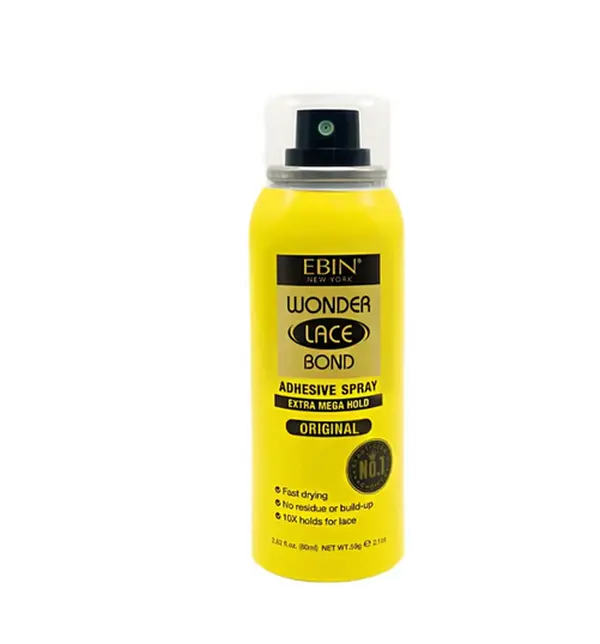 Ebin New York Wonder Lace Bond Aerosol Adhesive Gel - 2 oz Haircare Lace Melt Spray, Wig Securement Hairline Solution, Extra Strong Hold, Fast Drying, No Residue, Gentle Daily Use, see label for details