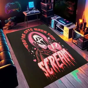 Scream (5) Cartoon Print Carpet, Home Living Room Bedroom Office Chair Under Carpet, Gift for Family and Friends, Christmas Decorative Carpet